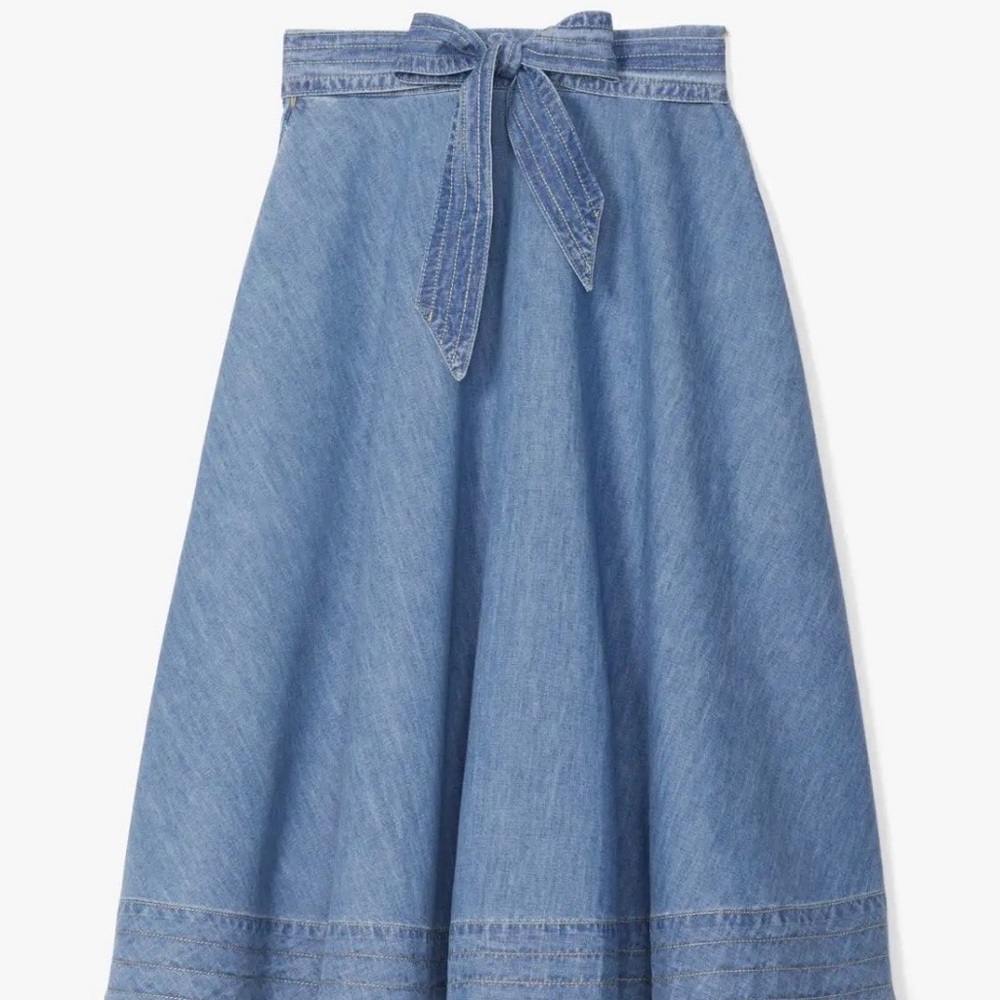 Kate Spade Mainline Chambray Midi Skirt NWT Size 10 - Picture 5 of 11